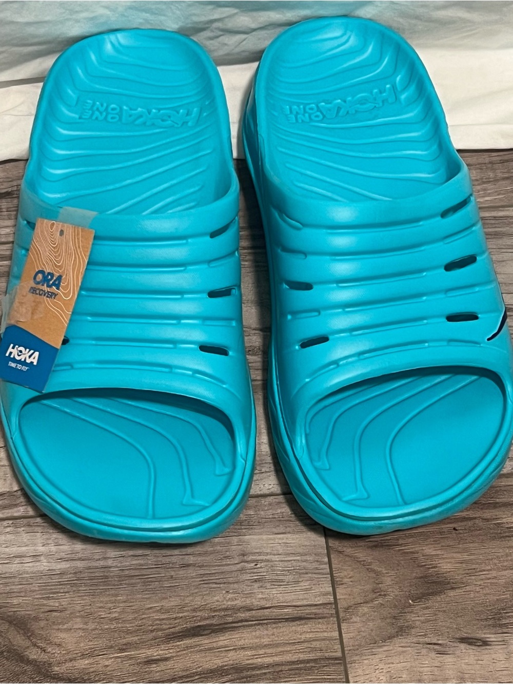 Hoka Men's Slip-On Slides in Turquoise